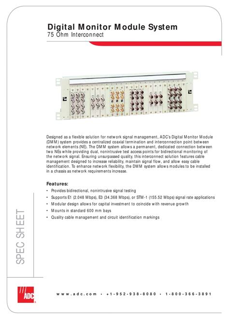 ADC - 75 Ohm Interconnect pdf manual